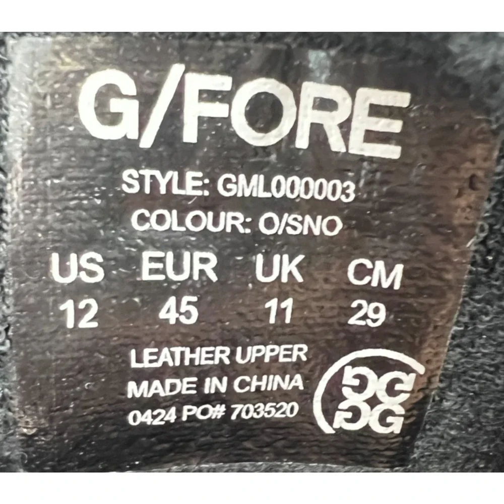 G/Fore G.112 Leather Mid-Top Street Shoe Black/White Men's Size 12 New